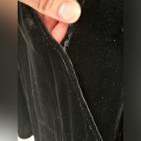 GANNI Silk Velvet Warp Dress in Black - Picture 11 of 16